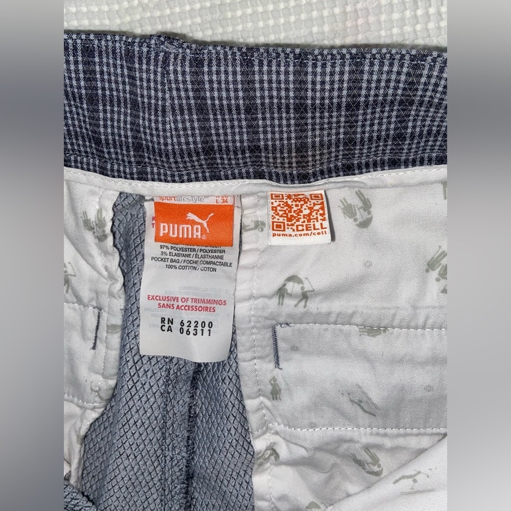 2/60$ Men’s PUMA Golf Plaid Tech PERFORMANCE dry cell Pant Trousers size 34 - Picture 6 of 16